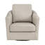 Fauteuil pivotant moderne, revêtement en cuir taupe, confort luxueux, meuble en bois massif, 1 pièce-1115553647