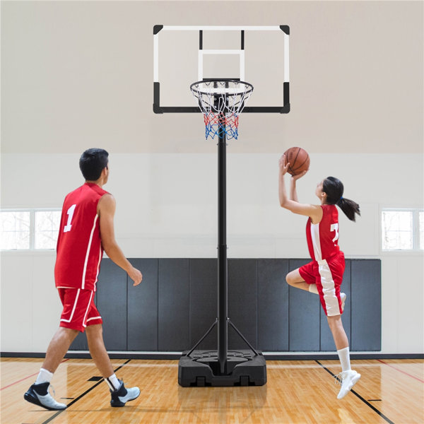 Height Adjustable Portable Basketball Hoop System Shatterproof Backboard  Wheels 2 Nets : Target