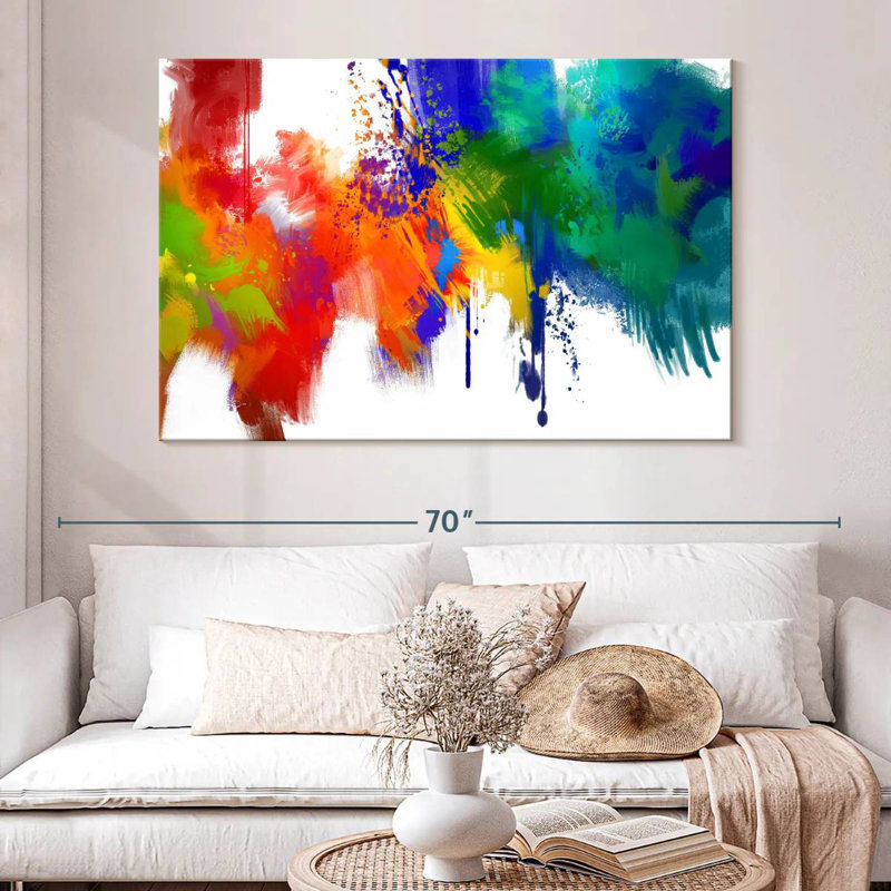 Avery Abstract Paint Splash, 34" H x 51" W