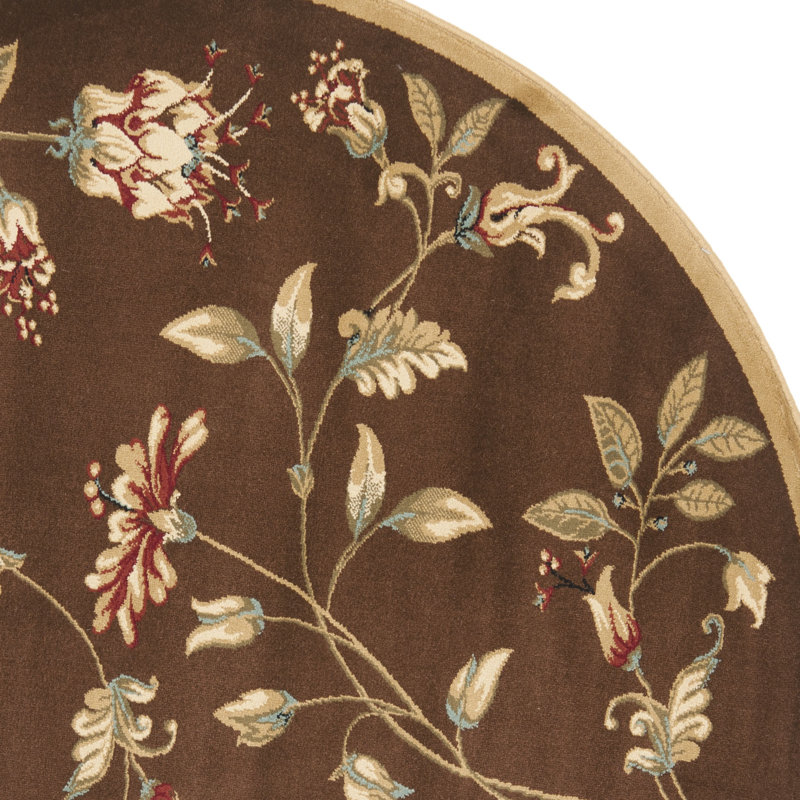 Carolane Performance Floral Rug, Round 5'3"