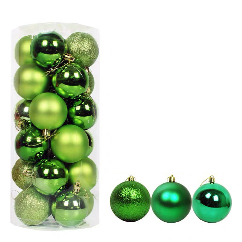 Ornement boule de Noël peint, Vert