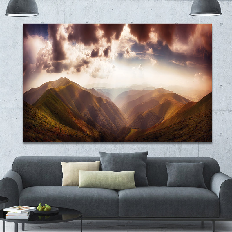 « polonina borzava panorama », reproduction de photo sur toile tendue, H 40 po x l 60 po x P 1,5 po