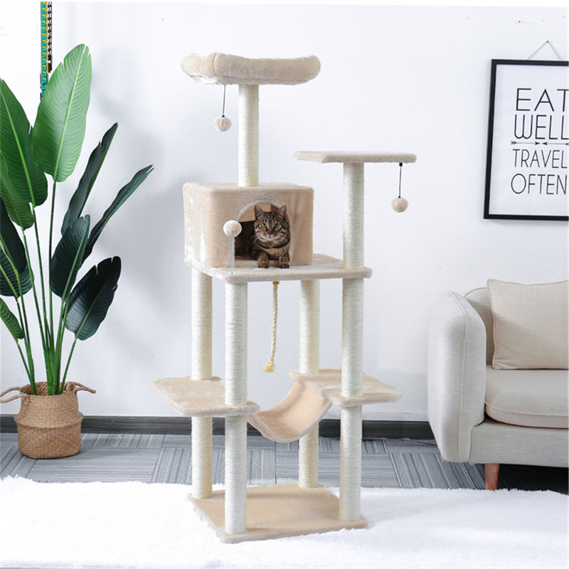 Arbre à chat 60 po recouvert de sisal Lockley, Beige