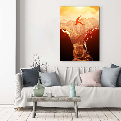 Jump Over The Precipice - Wrapped Canvas Print