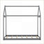 Twin Size Pine Wood &amp; MDF Platform Bed Frame, No Box Spring Needed, Grey House-Shape for Small Bedrooms-740190156
