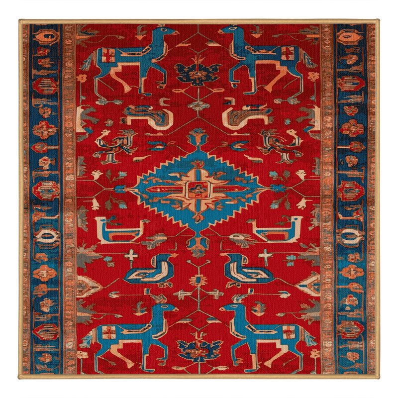 Tapis brun lavable à la machine, Carré 3 pi