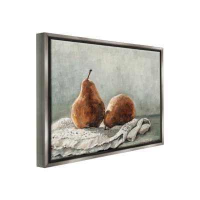 "Pears On Blanket Painting Floater Frame" par Marian Parsons sur toile