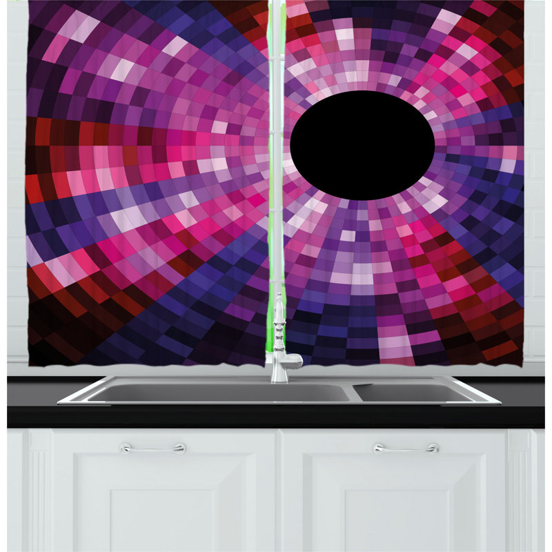 Geometric Pointed Kitchen Curtain