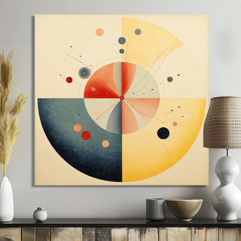 Arcane Mandala - art mural géométrique, H 36 po x l 36 po, Toile tendue