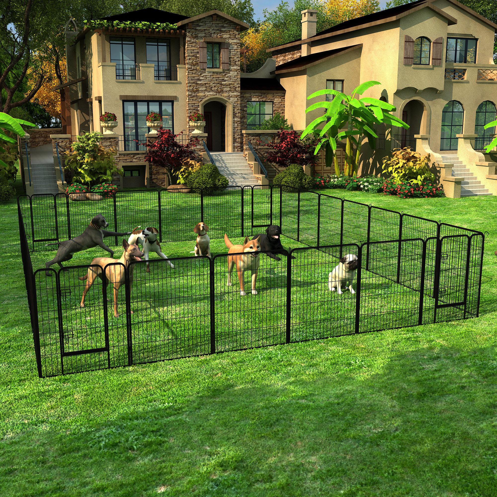 Folding outdoor 2024 dog fence