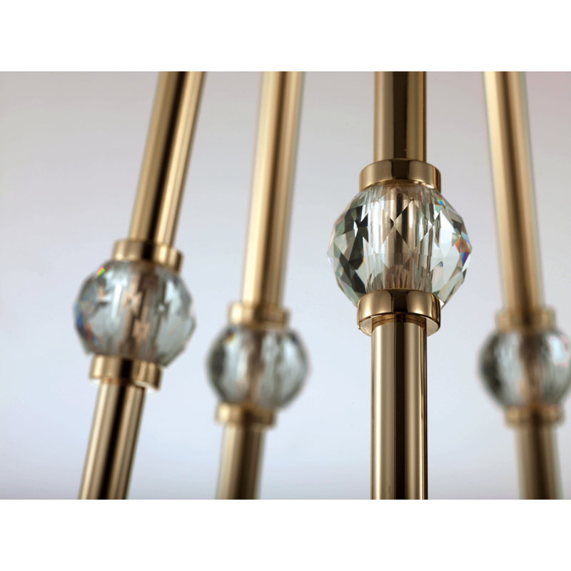 12 - Light LED Chandelier, Polished Gold