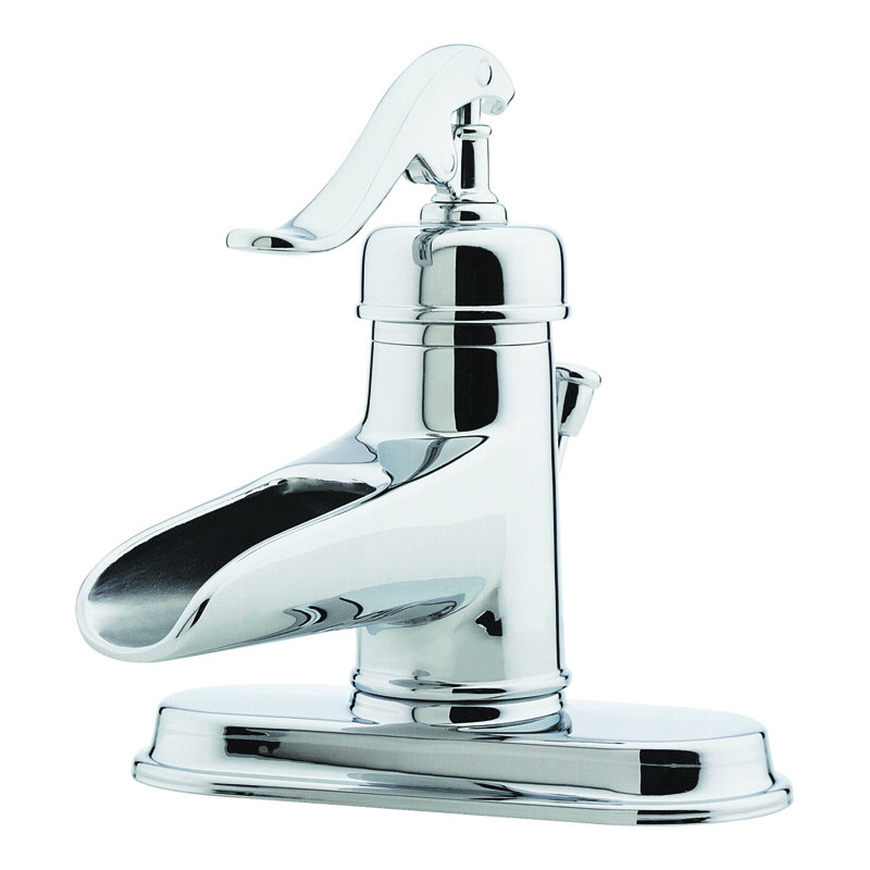 Ashfield-Bath Single Hole Bathroom Faucet with Drain Assembly, Polished Chrome