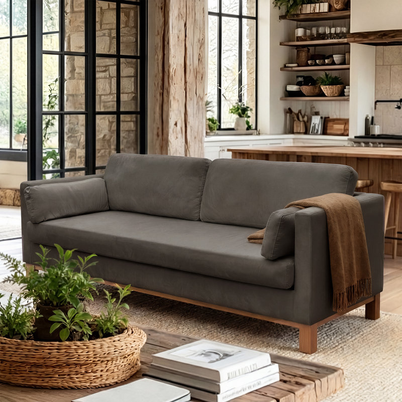 Canapé rembourré 83 po, Gray Velvet