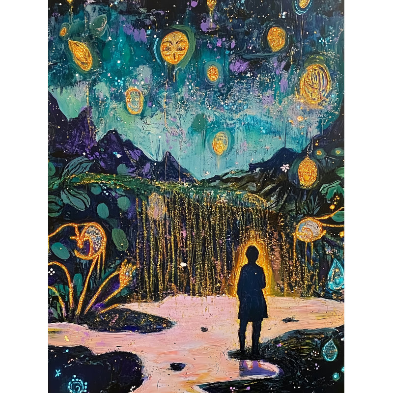 «Lantern Forest Path», art mural sur toile tendue, H 36 po x l 24 po x P 1,5 po