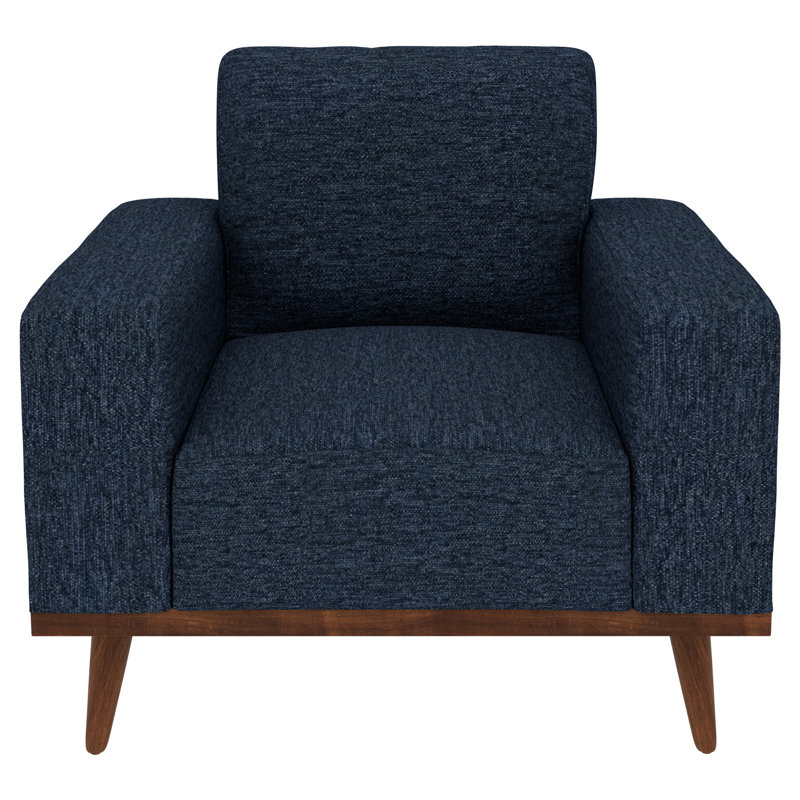 Necattin Accent Chair, Navy Polyester