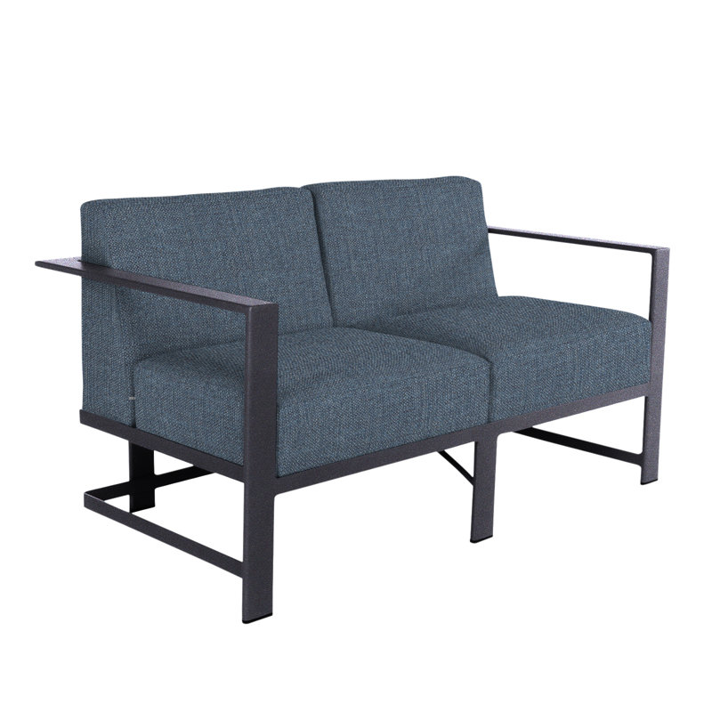 Studio Outdoor 2 - Seat Loveseat, Graphite, Flagship Stone Sunbrella®