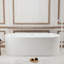 Baignoire autoportante 67 po en acrylique linéaire, baignoire autoportante autoportante, acrylique blanc brillant, bonde chromée Toe-tap, certifiée Cupc