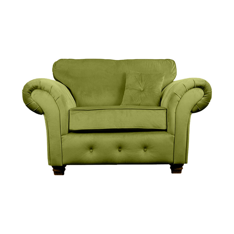 Lila 2 Seater Velvet Loveseat, Olive