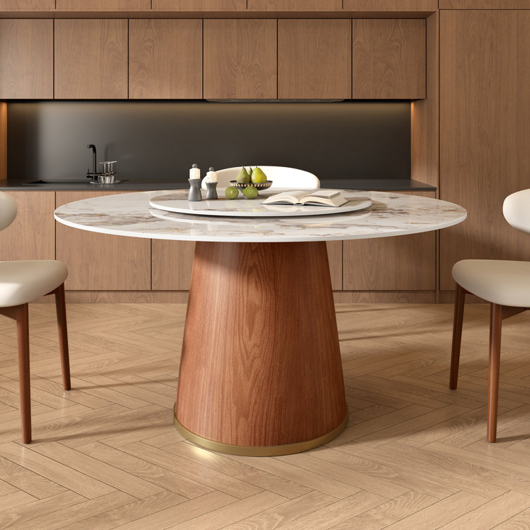 Gullu Round Dining Table With Lazy Susan For 4-6-8