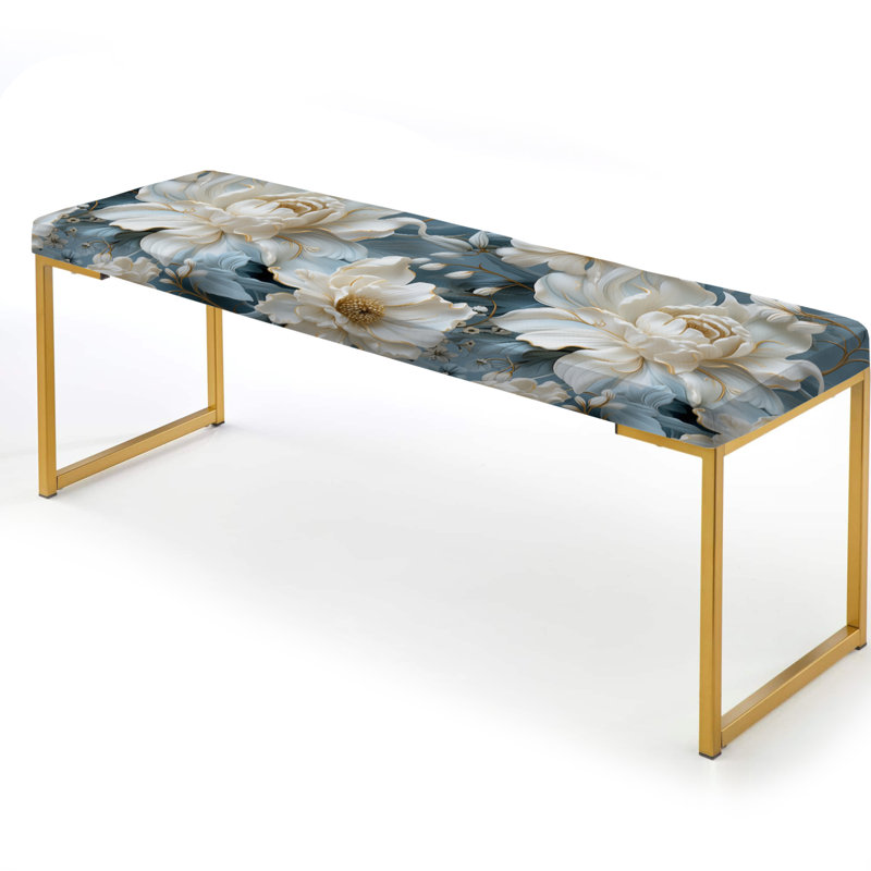 Banc rembourré or, Ethereal Rococo Flourish Victorian Pattern VIII