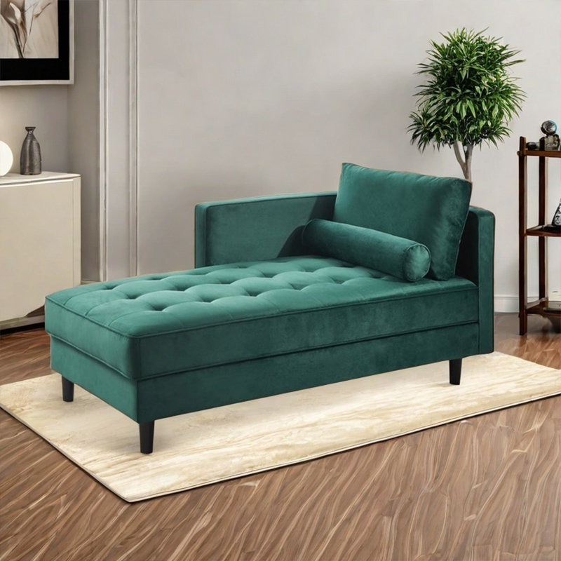 Chaise moderne en bois massif de luxe moderne, Orienté à droite, Vert