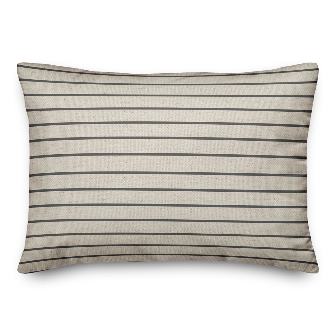 Thin Gray Stripes on Linen Rectangular Pillow Cover & Insert Designs Direct Creative Group