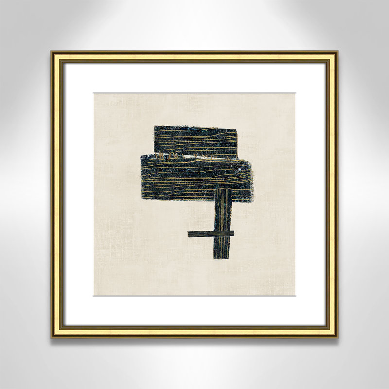 «Stiched I Print» par Casa Fine Arts, H 18,25 po x l 18,25 po, Or classique