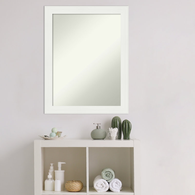 Miroir mural de salle de bain blanc non biseauté 21,5 po x 27,5 po, 27,5 po x 21,5 po