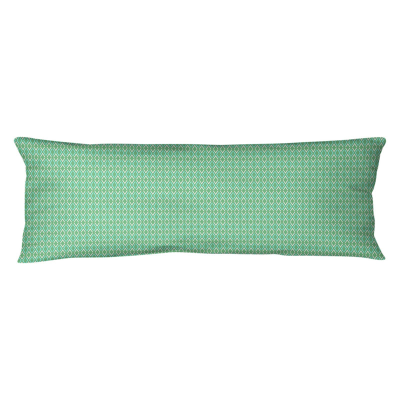 Coussin lombaire à losanges arrow, Bourre en polyester, Molleton moelleux, Vert / Sarcelle