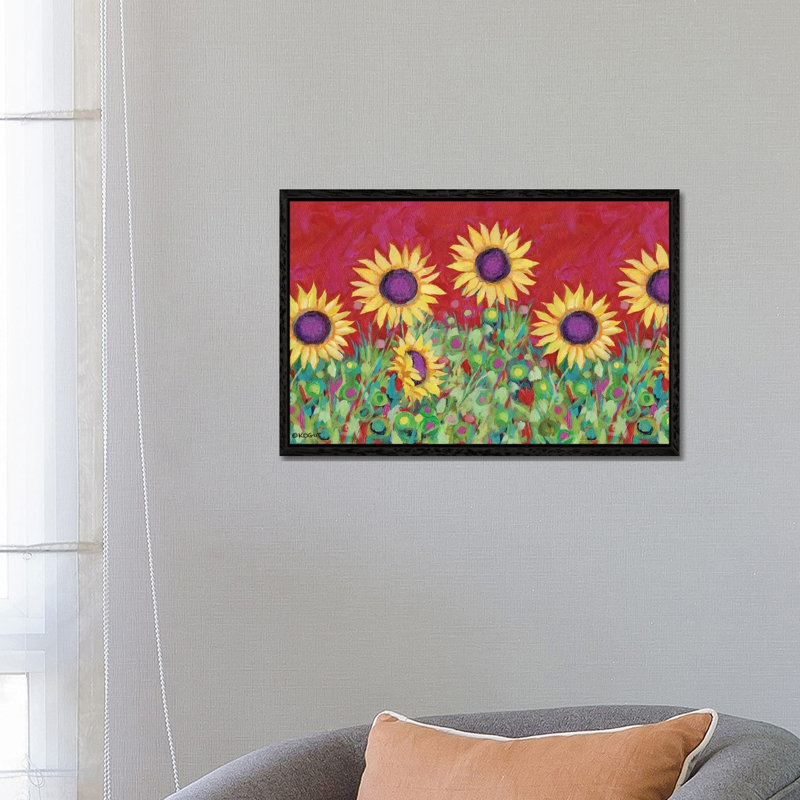 Floral XXIV by Teresa Kogut - Painting on Canvas, Black Framed, 45.72cm H x 66.04cm W x 3.81cm D