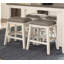 Ensemble de table de salle à manger 5 pièces à hauteur de comptoir multifonctionnelle avec 4 tabourets et garniture cloutée en tissu brun