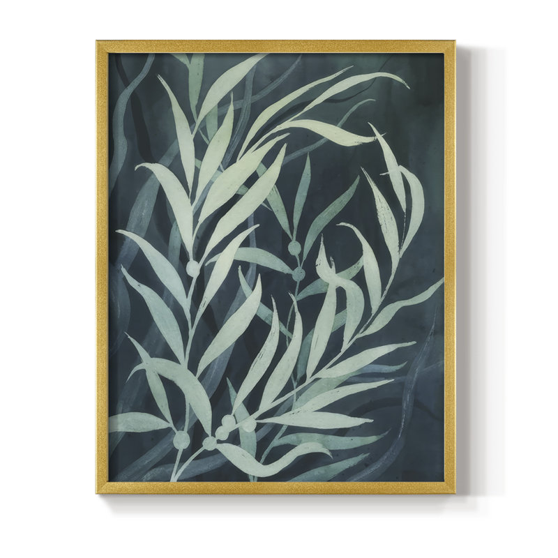 Deep Blue Forest I, reproduction encadrée - bois massif, H 21 po x l 17 po, Doré