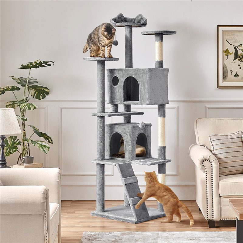 Harlsden 80'' H Cat Tree, Light Gray
