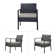Ensemble de table bistro en rotin pour 2 personnes avec table et coussins