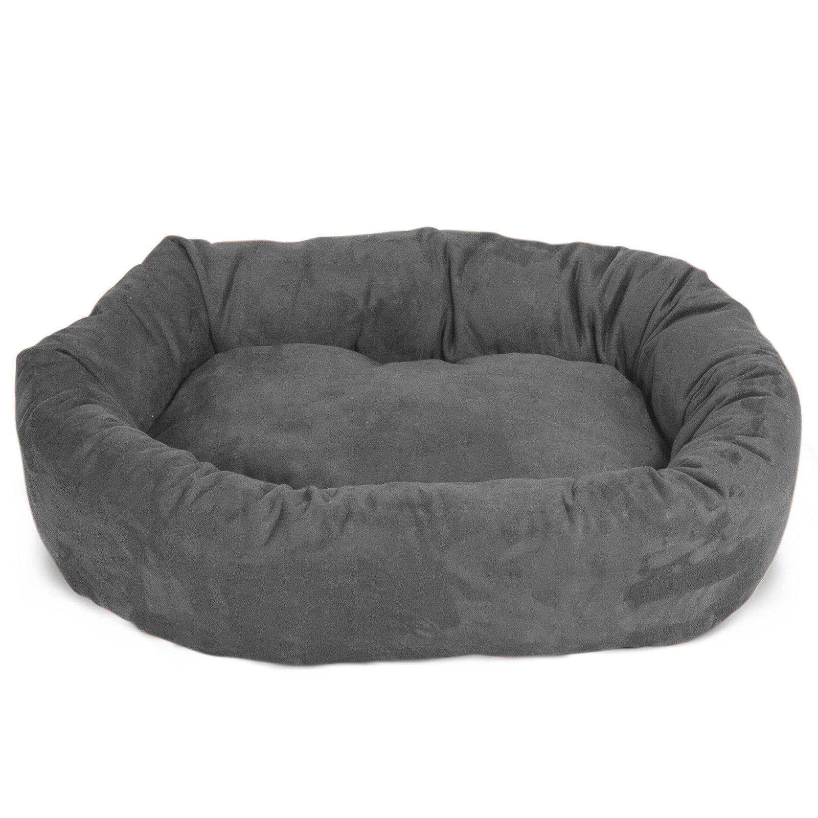 Bolster Pet Bed, Large (29" W x 40" D x 9" H), Gray