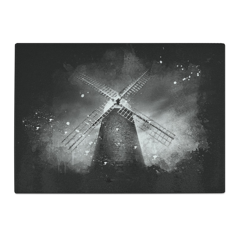 Tempered Glass Halnaker Windmill in Chichester Chopping Board, 20 cm x 28.5 cm