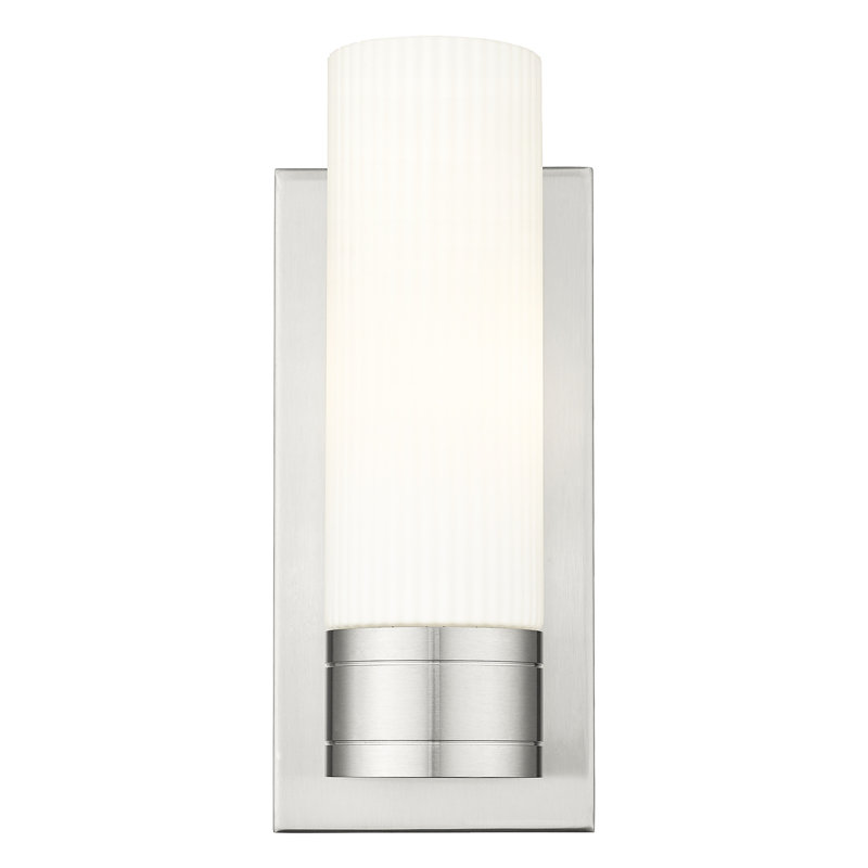 Ballston - Cofield - 1 Light 5" Sconce with 8"H Shade, Satin Nickel, Striped White
