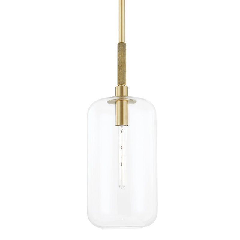 Luminaire suspendu, Laiton vieilli, H 30 po x l 11 po x P 11 po
