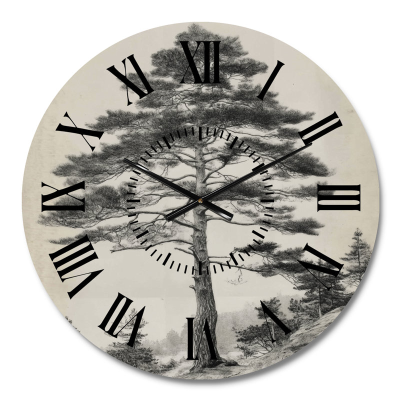 Horloge murale rétro en métal pin, Médium