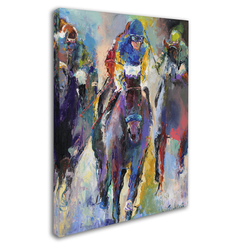 « jockeys », reproduction sur toile, H 19 po x l 14 po x P 2 po, Pas de tapis, Toile tendue