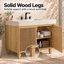 Meuble-lavabo simple LULA de 76 cm (30 po) d'aspect bois avec comptoir en pierre frittée couleur crème veinée or-136845789