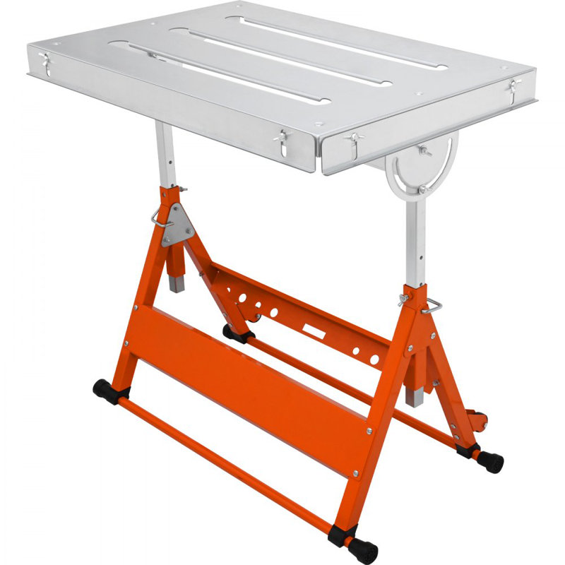 Welding Table 30" x 20", 400lbs Load Capacity Steel Welding Workbench Table on Wheels, Folding Work Bench with Three 1.1" Slot, 3 Tilt Angles, Adjustable Height