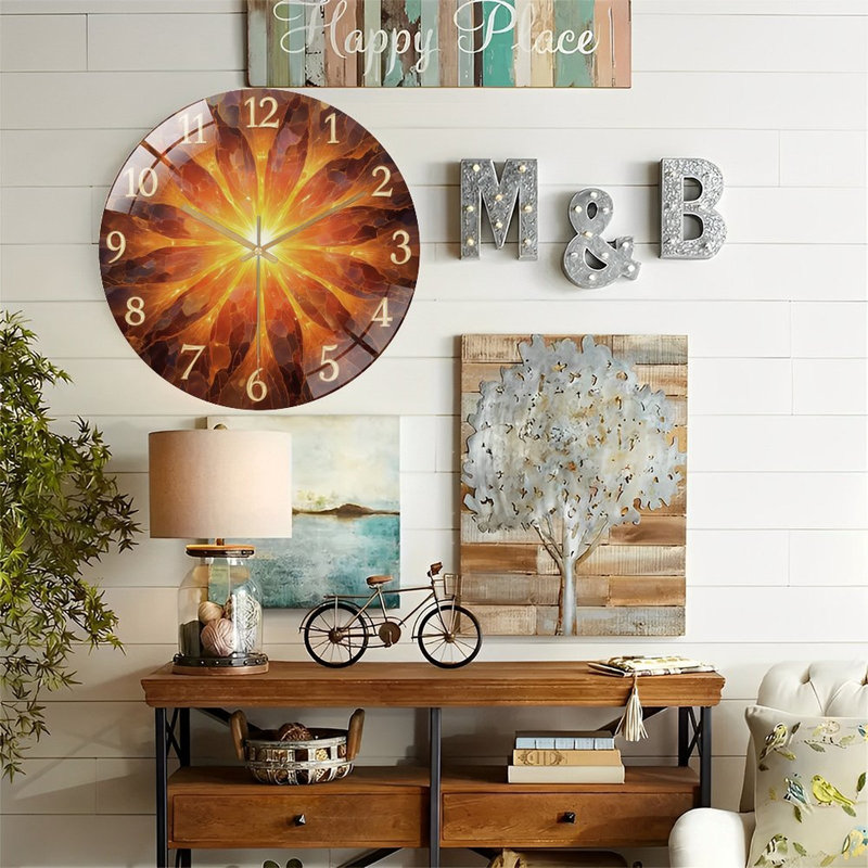Horloge murale en verre 12 po
