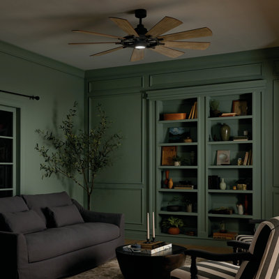 Ventilateur de plafond à DEL 9 pales avec contrôle mural et ensemble d'éclairage inclus Kichler Gentry