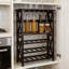 Support à vin 24 bouteilles avec porte-verres à pied - Rangement mural peu encombrant pour bouteilles et verres à vin