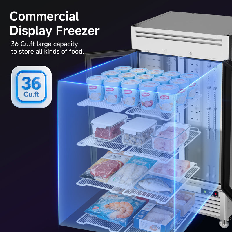 Congélateur de présentation commercial de 36 po l 36 po Coolake