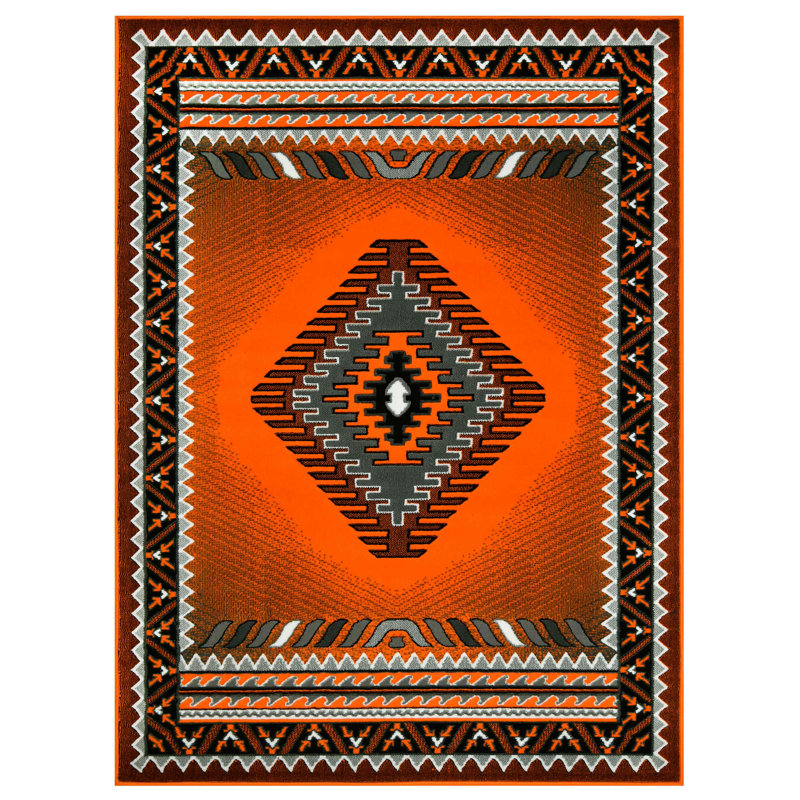 Tapis HR Westwestern d'inspiration amérindienne Navajo, Rectangle 5 pi x 7 pi