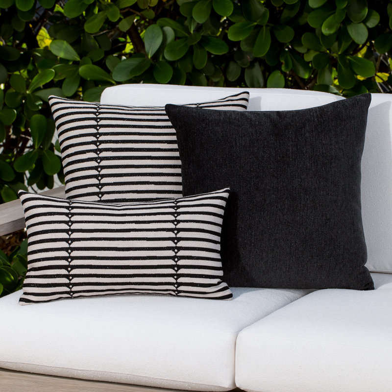 Sincerity Outdoor Rectangular Sunbrella® Pillow Cover & Insert, Ebony