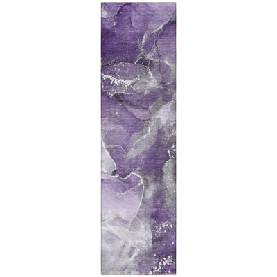 Tapis de couloir intérieur et extérieur gris 8 pi