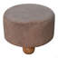 Repose-pieds rond en fausse fourrure Mocha
